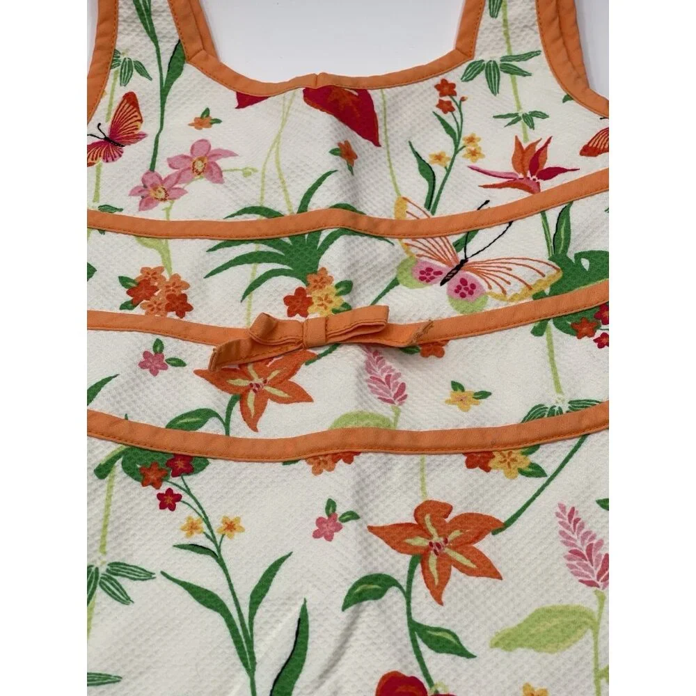 Vintage Gymboree Dress Girls Size 3 Floral‎ Orange Red Butterflies
